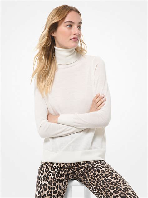 michael kors wool blend stripped turtleneck sweater|Wool Blend Turtleneck Sweater .